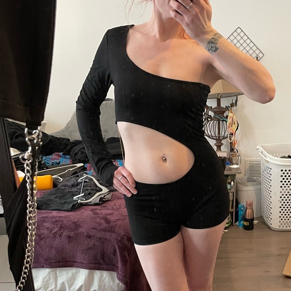 POSTERGIRL. DollsKill. One piece; cutout one sleeved bodysuit - Picture 6 of 8